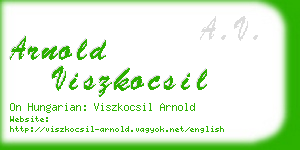 arnold viszkocsil business card